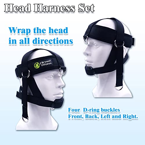 J Bryant Neck Harness Head - Weight Lifting with Resistance Tube Bands - Door Anchor Set Adjustable Neck Training Strap Exercise Equipment