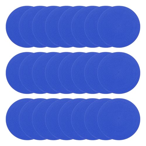 PATIKIL Poly Spot Markers, Rubber Floor Dots with Storage Bag Flat Agility Cones for Sports Training - color: Blue, size: 5 Inch