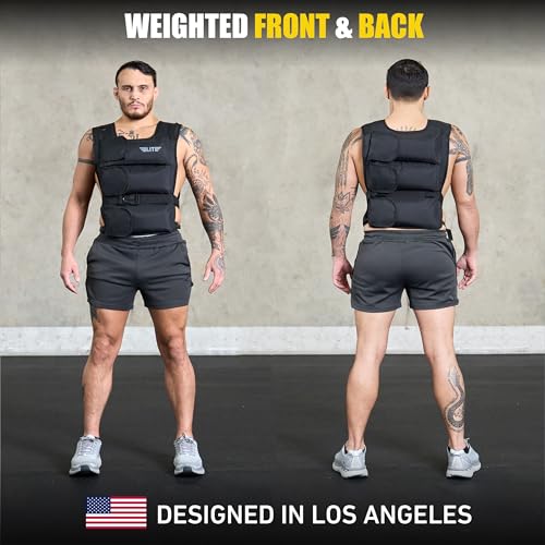 Elite Sports Weighted Vest for Men & Women, 4lb/8lb/12lb/16lb/20lb/24lb Reflective Adjustable Weight Vest Workout, Exercise, Running, Weight Loss & Strength Training (UN-FILLED)