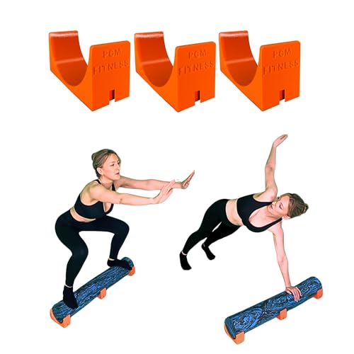 PCM Foam Roller Stabilizers Fits 6" Diameter Foam Rollers - Set of 3 Fitness Training Equipment (3, Orange (Without Foam Roller)) - color: Orange (Without Foam Roller)