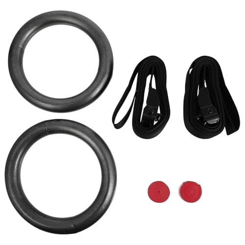 Small Gymnastics Rings Set with Adjustable Nylon Straps, Wear-Resistant Fitness Rings for Home Gym and Calisthenics Training Random Color