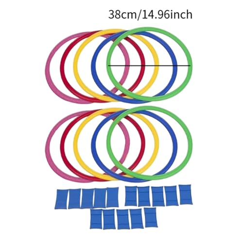 DYNWAVE 10Pcs Agility Training Rings Circle Rings Set Home Gym Fitness Equipment Children Home Hopscotch Toy for Soccer Train Rugby - size: 38cm
