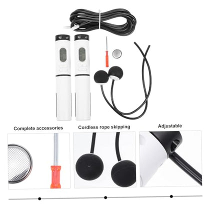 Weighted Cordless Jump Rope Digital Counter, Adjustable Indoor Ropeless Skipping Rope for Fitness Workout and Home Gym Training