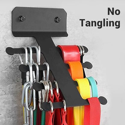 Wall Mounted Home Gym Equipment Storage Rack, Resistance Rack Band Hanger Equipment Organizer Pull up Bands Jump Ropes, Storage for Home Gym 7.99 X 4.96in