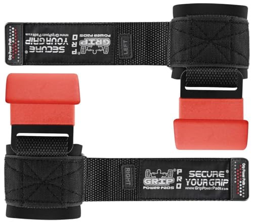 Weight Lifting Rod Hooks Heavy Duty Wrist Wraps Power Weight Lifting Training Gym Grips Straps Set of 2 - color: RED, size: WOMEN-Wrist Size Small/Medium