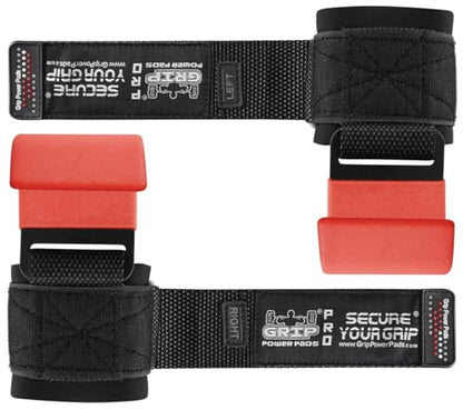 Weight Lifting Rod Hooks Heavy Duty Wrist Wraps Power Weight Lifting Training Gym Grips Straps Set of 2 - color: RED, size: WOMEN-Wrist Size Small/Medium