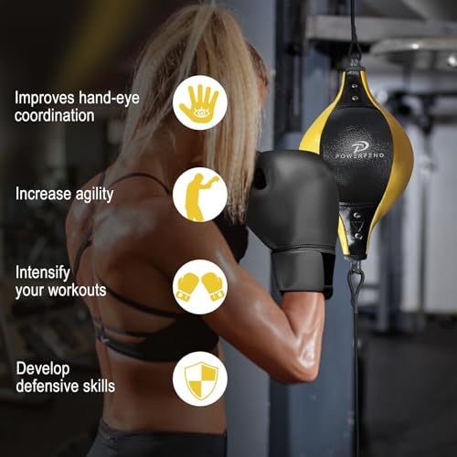 Double End Boxing Speed Bag: Speed Bags for Boxing Reaction Agilit & Hand Eye Coordination Training - Boxing Reflex Ball for Home Gym