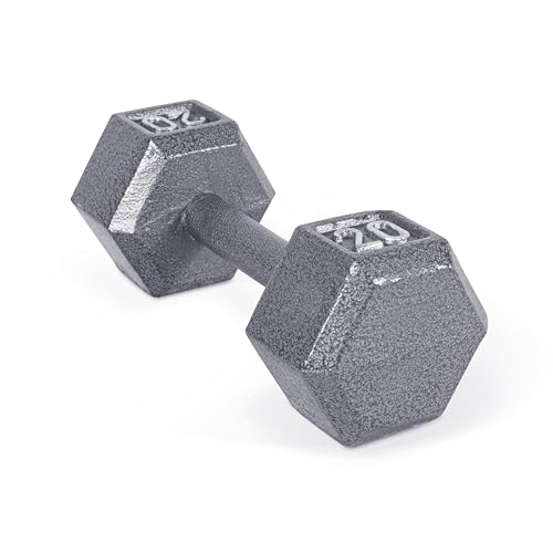 CAP Barbell Cast Iron Hex Dumbbell | Multiple Options - color: Gray, Single, size: 20 lb