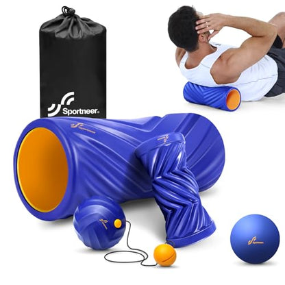 Sportneer 4 in 1 Pilates Foam Roller Muscle Relax Kit - color: Blue