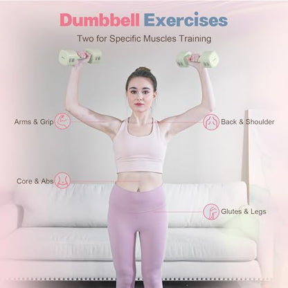 kisnbld Adjustable Dumbbell Set, 2-in-1 Dumbbells & Kettlebell,Hand Weights - color: Green