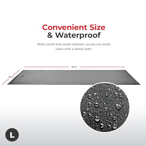 Sunny Health & Fitness Equipment Mats, Home Gym Floor Protection, 4 Sizes - style: Large 90”