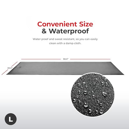 Sunny Health & Fitness Equipment Mats, Home Gym Floor Protection, 4 Sizes - style: Large 90”