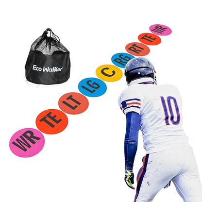 Football Lineman Splits Marker Flat Spot Markers for Positioning and Blocking Coaching Training - color: Black Text
