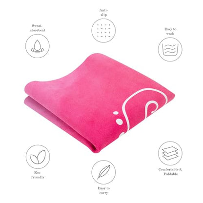 Foldable Yoga Mat, 1.5mm Thick Exercise Yoga Mat With Carry Bag - color: Pink