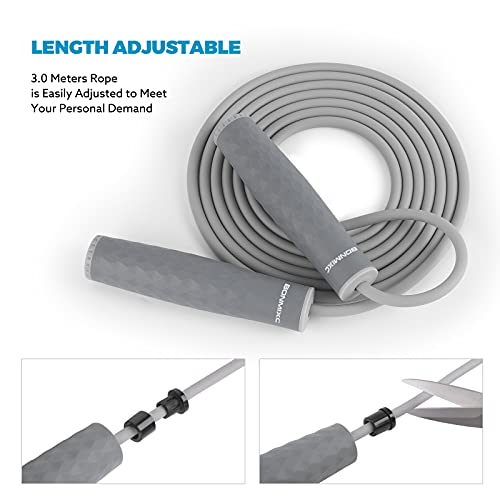 Jump Rope 3 Styles | 1-LB Weighted Jump Rope for Adults Women. || Speed Jump Rope with Ball Bearings for Fitness. ||| Lightweight Skipping Ropes (2 Pack) for Kids and Adult Beginners.