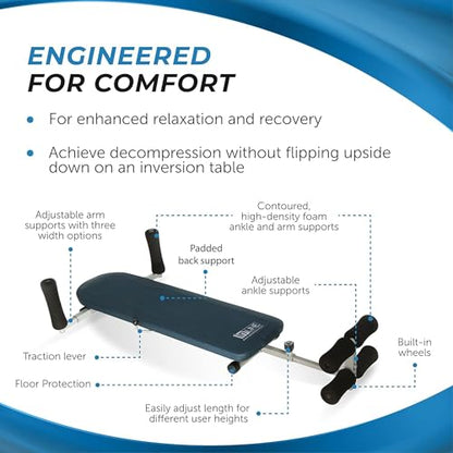 Stamina Products InLine Back Stretch Bench System, Decompress Spine and Joints for Inversion Traction Therapy, Blue Gray | Up to 250 lbs Weight Capacity; No Inversion Decompression fitness equipment