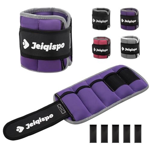 Adjustable Ankle Weights 1 Pair 2/4/6/8/10 LBS Wrist Leg Arm Weights for Women Men Kids,Strength Training with Removable Weight for Fitness Gym Workout Running Walking - color: purple, size: 2*5lb