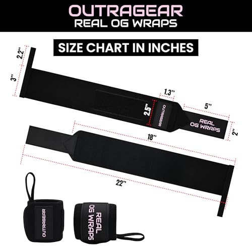 18" OG-Grade Wrist Wraps for Weightlifting – Heavy Duty Wrist Support with Thumb Loop & Lockdown Strap – Wrist Straps for Powerlifting, Bench Press & Gym Training - color: Savage Her Pink