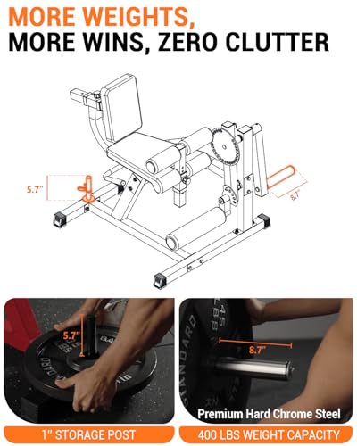 GMWD Leg Extension and Curl Machine, Lower Body Special Leg Machine, Adjustable Leg Exercise Bench with Plate Loaded, Leg Rotary Extension for Thigh, Home Gym Weight Machine