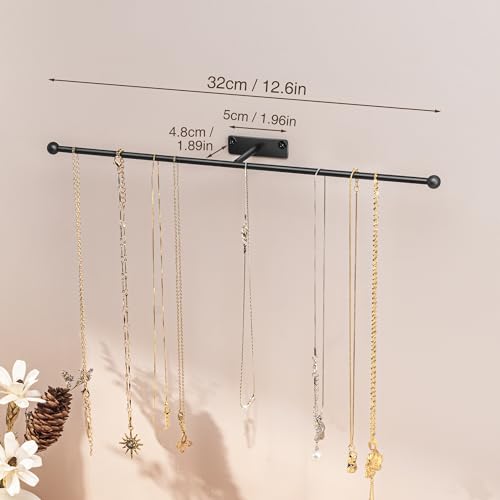 Wall Hanging Jewelry Organizer 12.6", Screw Included, Black 4-Pack - color: Black, size: 4 Pack