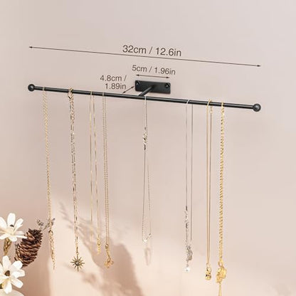 Wall Hanging Jewelry Organizer 12.6", Screw Included, Black 4-Pack - color: Black, size: 4 Pack