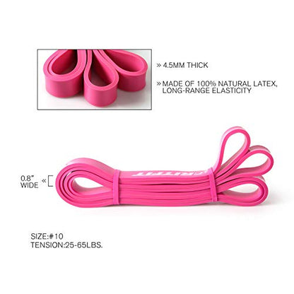 RitFit Pull Up Assist Band - Premium Resistance Band for Pull Up Assistance, Resistance Training, Body Stretching, Powerlifting, Mobility Training - color: Rose Pink