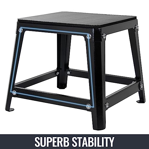 Metal Plyometric Jumping Box, Steel Fitness Exercise Jump Platforms Box for Conditioning Strength and Agility Training, 12 Inch Anti-Slip Workout Step Up Box for Home Gym - size: 12in18in24in30in