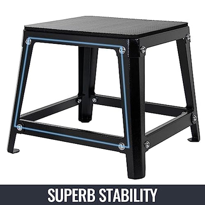 Metal Plyometric Jumping Box, Steel Fitness Exercise Jump Platforms Box for Conditioning Strength and Agility Training, 12 Inch Anti-Slip Workout Step Up Box for Home Gym - size: 12in18in24in30in