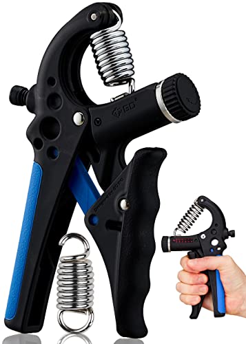 GD Grip2 Hand Grip Strengthener (Grip Strength Trainer) Adjustable Gripper (22~77lbs) Forearm and Wrist Exerciser Strengthener for grip Strength - color: BLUE