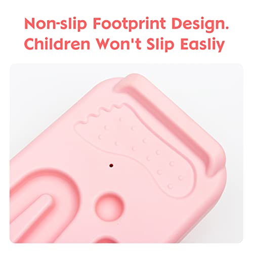 Kids Rocking Seesaw Balance Board with 5 Wooden Balls Sensory Training Rocking Board Balance Training Equipment Children Indoor Outdoor Activity Toy (Pink) - color: Pink