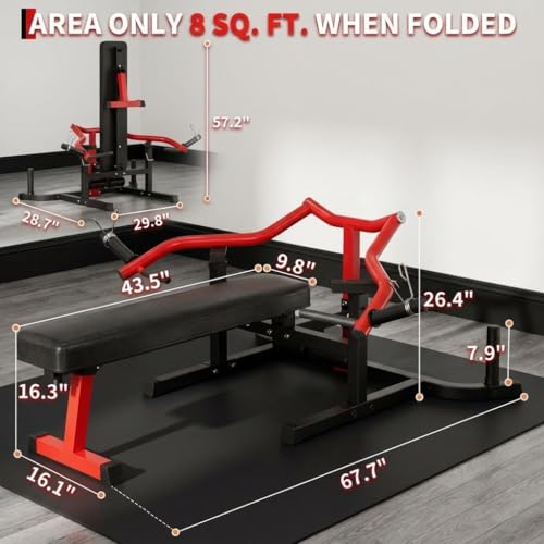 Chest Press Machine for Home Gym, 1050 LBS Weight Bench Press Machine, Adjustable Flat/Incline Bench Press with Independent Converging Arms, Multi-Functional Upper Body Workout Bench