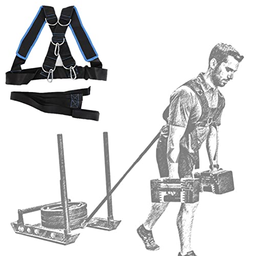 Sled Harness Training Gear for Athletes, a Complete Physical Training Kit with Adjustable Shoulder Straps for Pulling a sled or tire for Intense Workouts