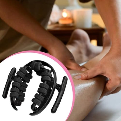 Generic Massage Roller Muscle Leg Relaxer 6 Axis 28 Wheel Circular Roller Lightweight PP Material Ergonomic Handle Suitable for Athletes Office Use