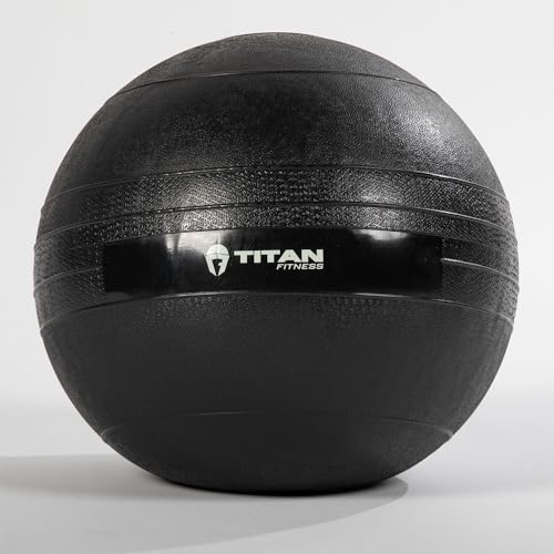 Titan Fitness Rubber Slam Ball, Dead Weight Ball Absorbs Impact, Minimal Bounce, Textured Surface for Strength and Conditioning, Cardio Workouts, Full Body Workout - style: 10 LB