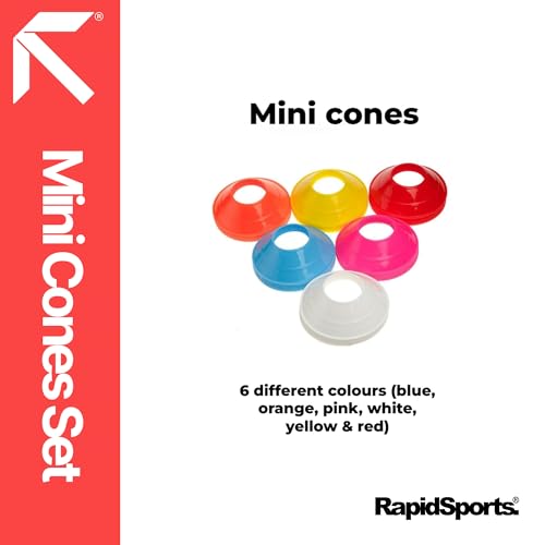 Fitness Health Pro Multi-Function Mini Agility Cones for Rugby Football Soccer Sports Field Practice Drill Marking Mini Marker Saucer Cone Set 60 Pcs