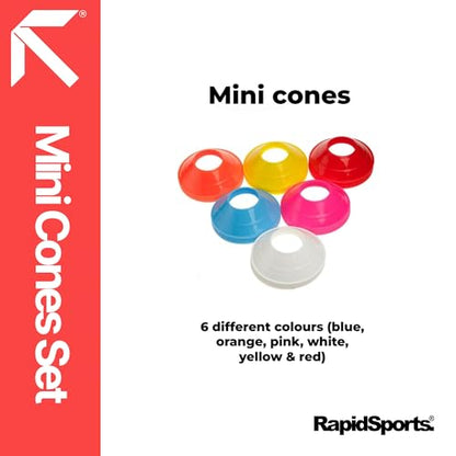 Fitness Health Pro Multi-Function Mini Agility Cones for Rugby Football Soccer Sports Field Practice Drill Marking Mini Marker Saucer Cone Set 60 Pcs