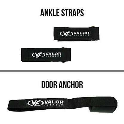 Valor Fitness Resistance Bands with Handles Set, Stackable Exercise Tube Bands for Home Gym Workouts, Strength & Mobility Training, Physical Therapy - Includes Door Anchor, Ankle Straps and Carry Bag