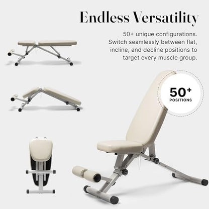 WeGym Workout Bench, Adjustable and Collapsible for Home Gym Training - color: Sandstone