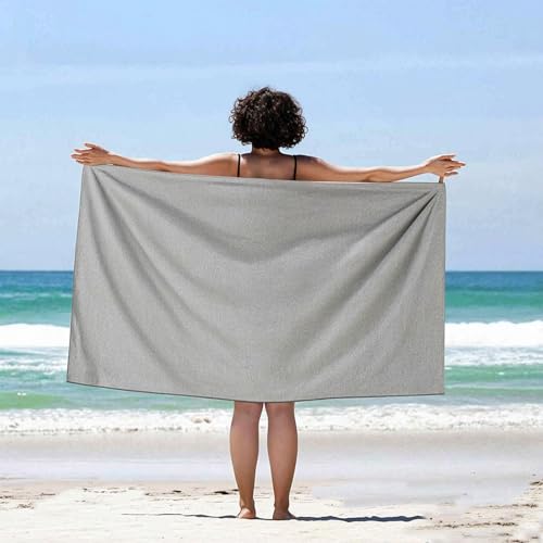 Microfiber Beach Swimming Pool Yoga Mat Body Towel Quick Dry Large Size Camping Towel Lightweight (Grey, 1 Pack XL(31.5X70 Inch) - color: Grey, size: 1 Pack XL(31.5X70 Inch