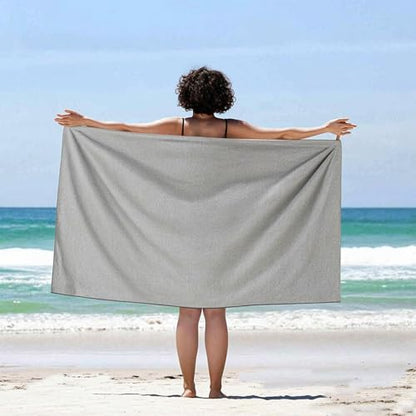Microfiber Beach Swimming Pool Yoga Mat Body Towel Quick Dry Large Size Camping Towel Lightweight (Grey, 1 Pack XL(31.5X70 Inch) - color: Grey, size: 1 Pack XL(31.5X70 Inch