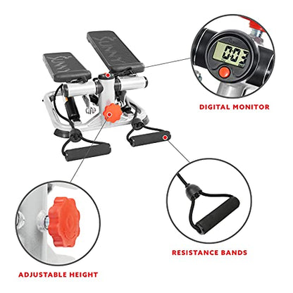 Sunny Health & Fitness Mini Stepper w/LCD Monitor & Adjustable Step Height - color: Grey