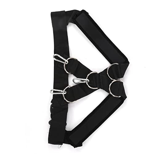 Weight Bearing Shoulder Strap, Harness Weight Bearing Shoulder Strap, Pulling Sled Harness Vest, Tire Pulling Harness, Resistance Bands with Pulling Strap for Fitness - color: black