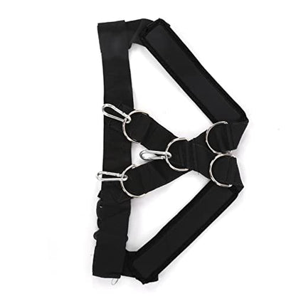 Weight Bearing Shoulder Strap, Harness Weight Bearing Shoulder Strap, Pulling Sled Harness Vest, Tire Pulling Harness, Resistance Bands with Pulling Strap for Fitness - color: black