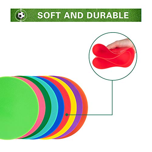 Spot Markers 18 Pcs 9 Inch 10 Inch Non Slip Rubber Agility Markers for Football, Basketball Training Markers,School Activities, Exercise Drills