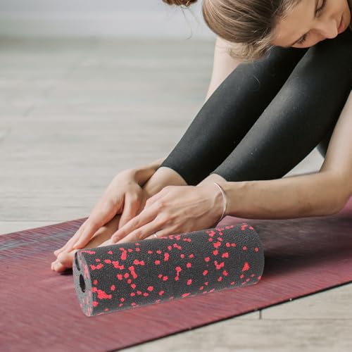 Compact Fitness Foam Roller Hollow Portable Muscle Relaxation Massage Stick Red for Exercise and Travel