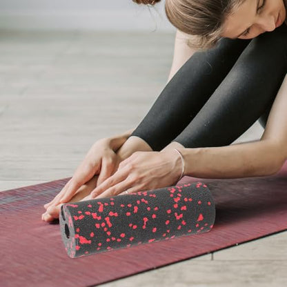 Compact Foam Roller Massage Column, Hollow Portable Muscle Relaxation Roller for Fitness and Physical Therapy, Red Handheld Sports Massage Tool for Travel and Home Use