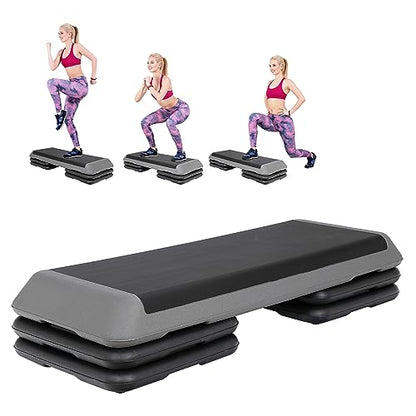 HomGarden 28.15" & 43" Adjustable Workout Aerobic Stepper in Fitness & Exercise Step Platform Trainer Stepper
