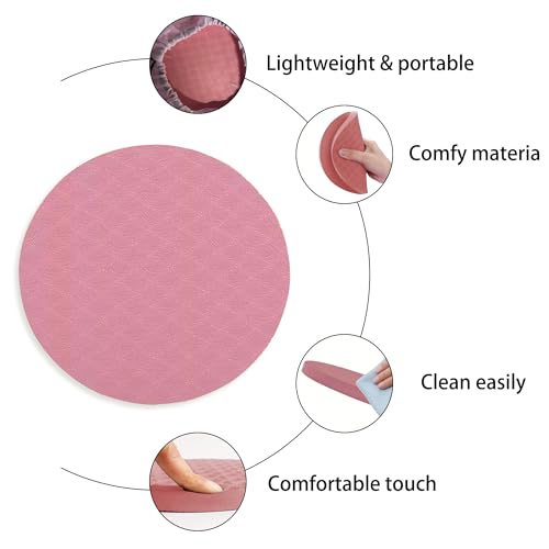 Premium Exercise Knee Support Set of 10 | Thick Foam Yoga Pilates Cushion for Women Men | Knees Elbows Wrists Hands Head Protection - color: Pink