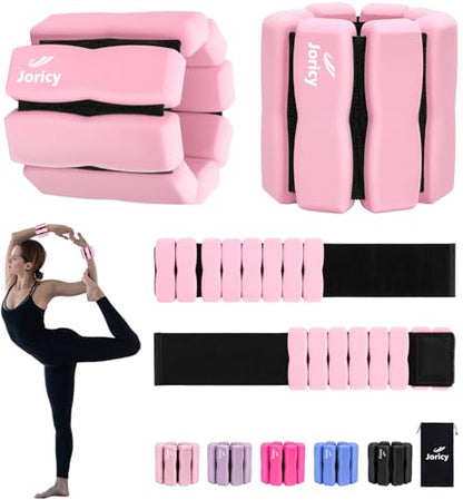 Ankle Wrist Weights for Women Men, One Pair of 2lbs/3lbs/4lbs Adjustable Arm & Leg Weights Silicone Wearable Weighted Bracelet for Pilates Yoga Walking Running Home Gym Fitness Strength Training Weight Loss Exercises Physical Therapy Dance Swimming Water