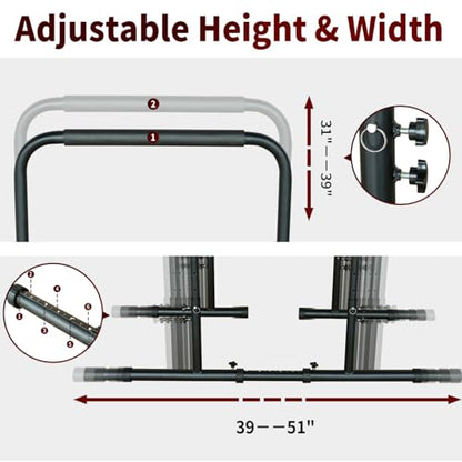 Power Tower Dip Station Pull Up Adjustable Height Heavy Duty Multi-Function Fitness Equipment